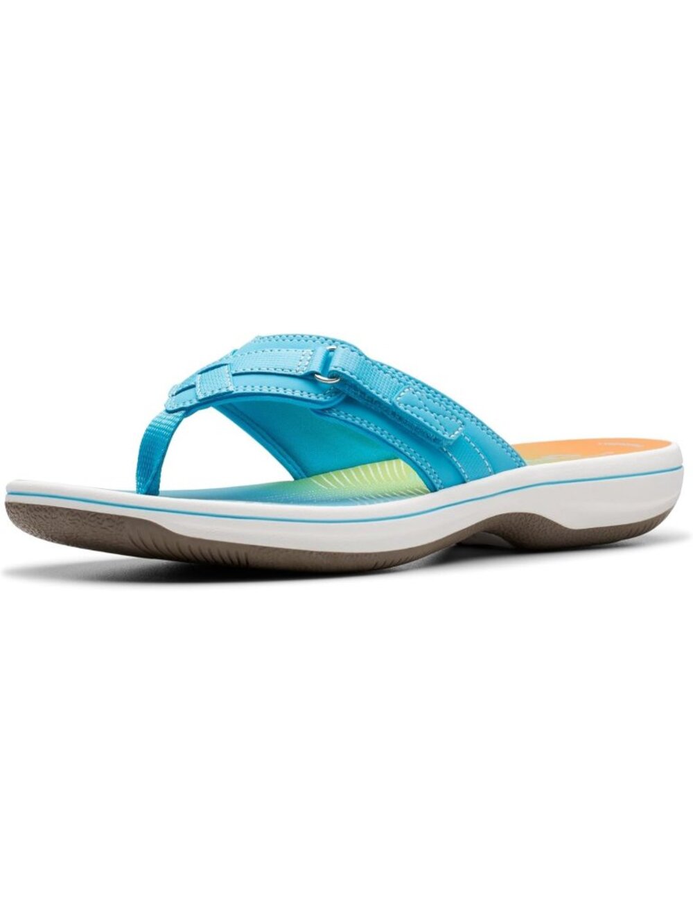Women's Turquoise Ombre Thong Solid Open Toe Breeze Sea Flip-Flop Casual Shoes